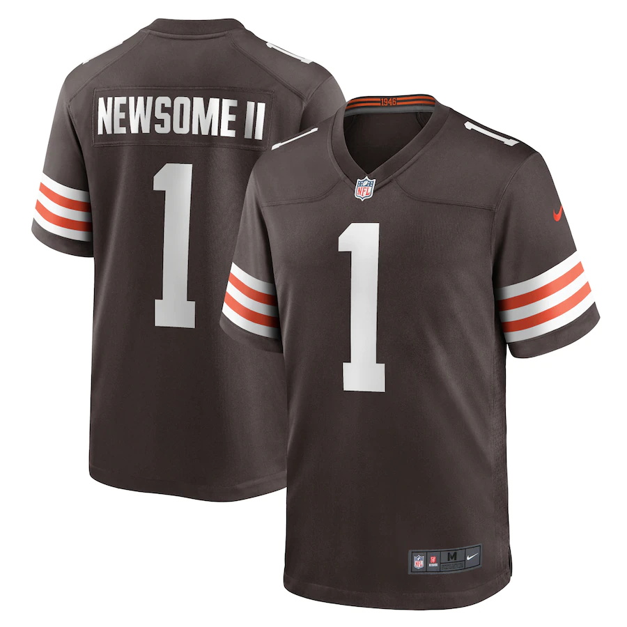 Mens Cleveland Browns #1 Gregory Newsome II Nike Brown 2021 NFL Draft First Round Pick Game Jersey->new orleans saints->NFL Jersey